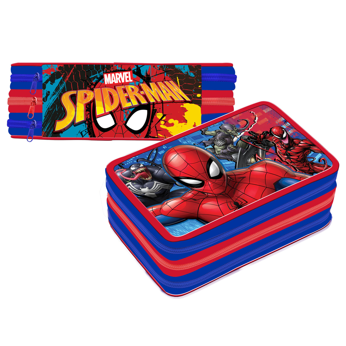 Marvel Spider-Man 3 Tier Pencil Case and Stationery Set