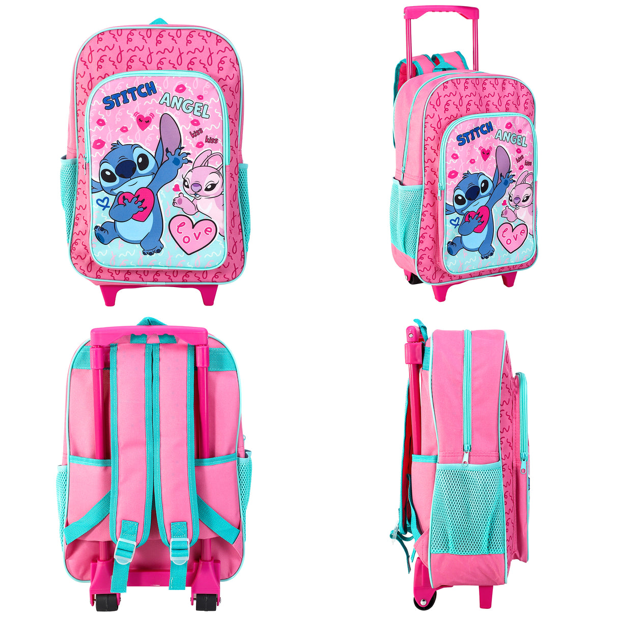 Disney Stitch & Angel Kids Deluxe Travel Trolley Backpack