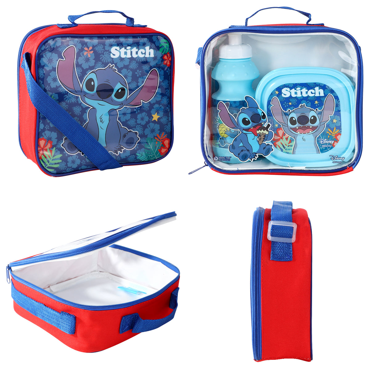 Disney Stitch 3 Piece Insulated School Lunch Bag Set