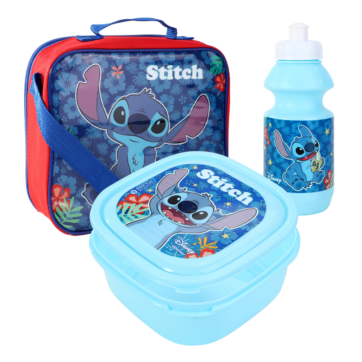 Disney Stitch 3 Piece Insulated School Lunch Bag Set