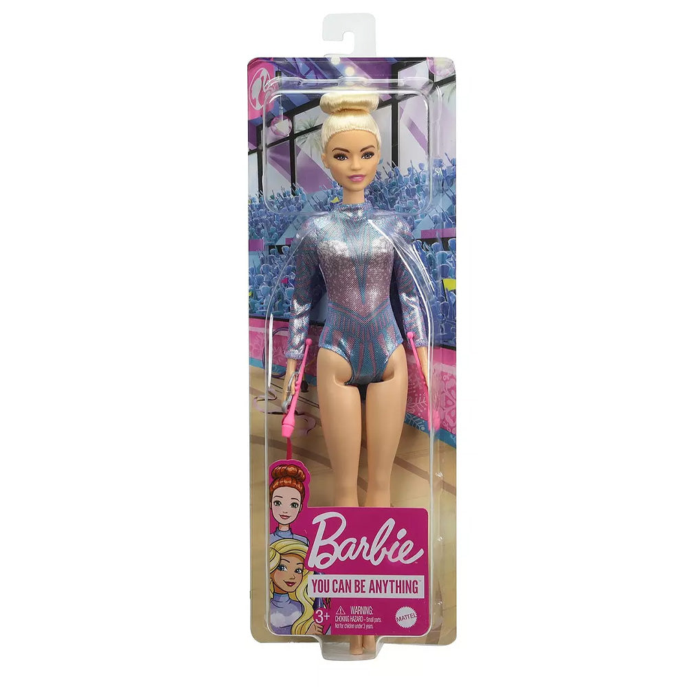 Barbie Rhythmic Gymnast Doll with Shimmery Leotard, Baton & Ribbon