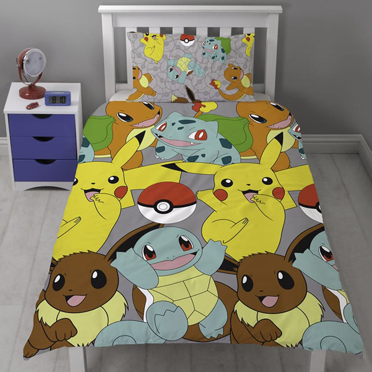 Pokemon 'Catch' Reversible Single Duvet Pillowcase Set Kids