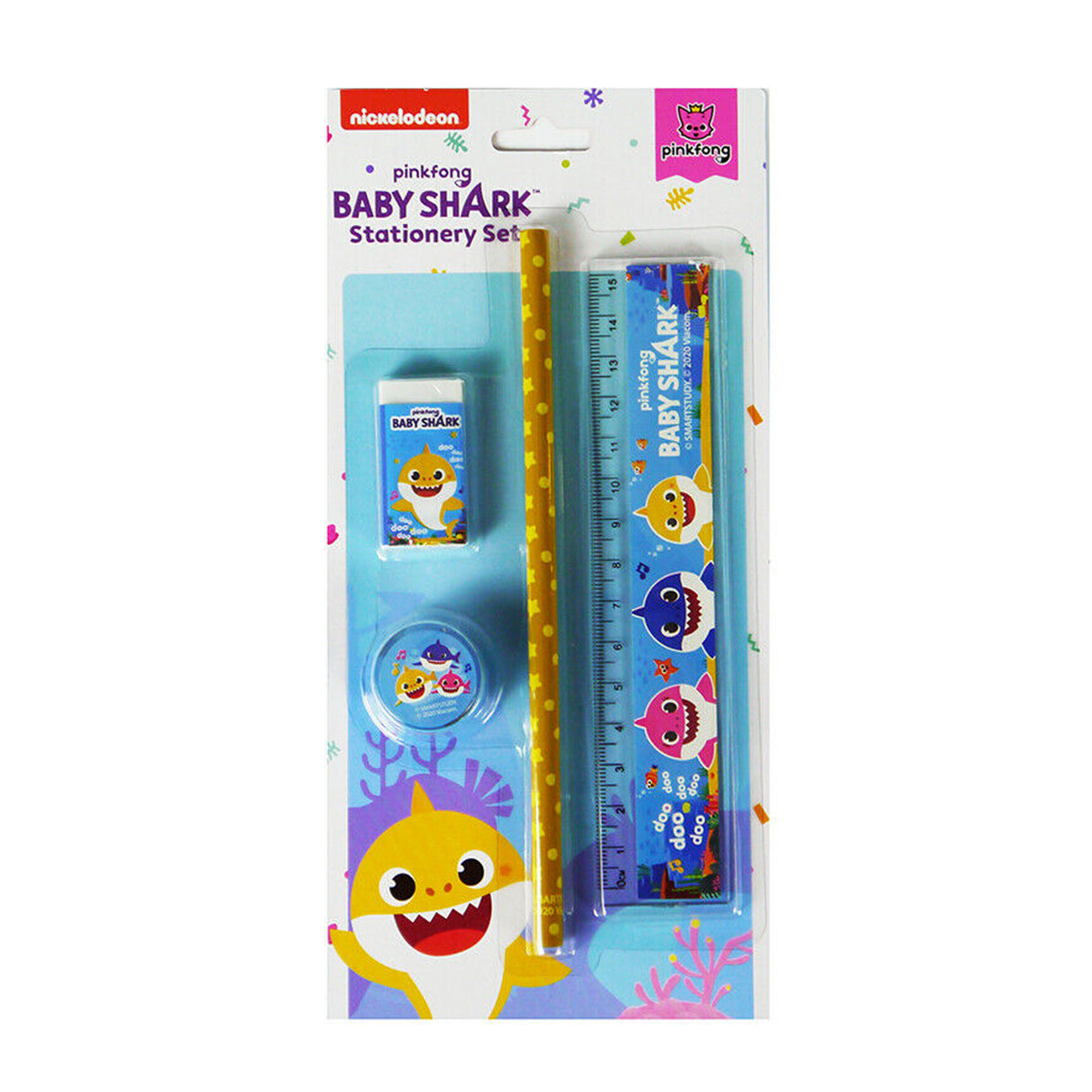 Baby Shark Kids 4 Piece School Stationery Set