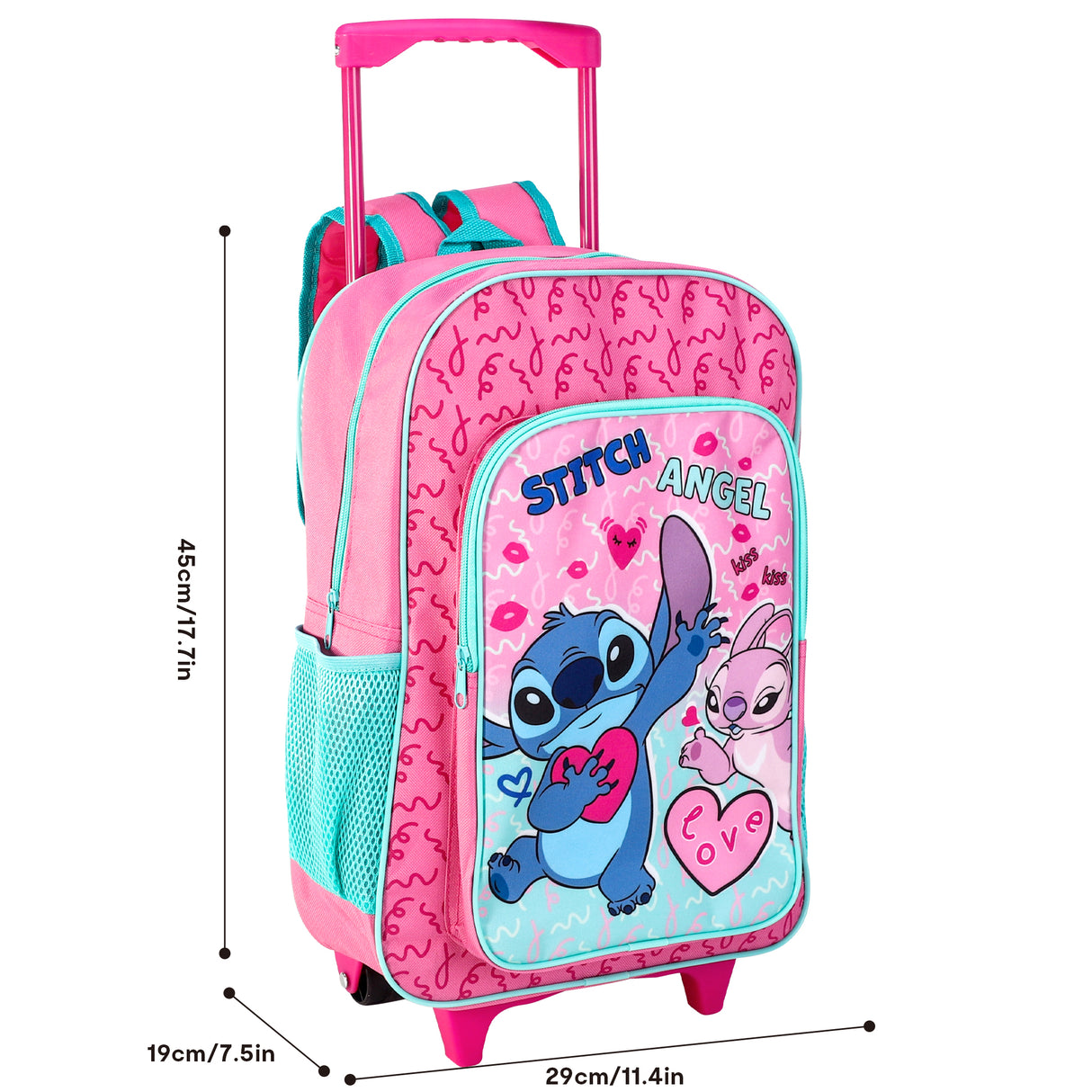 Disney Stitch & Angel Kids Deluxe Travel Trolley Backpack