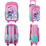 Disney Stitch & Angel Kids Deluxe Travel Trolley Backpack