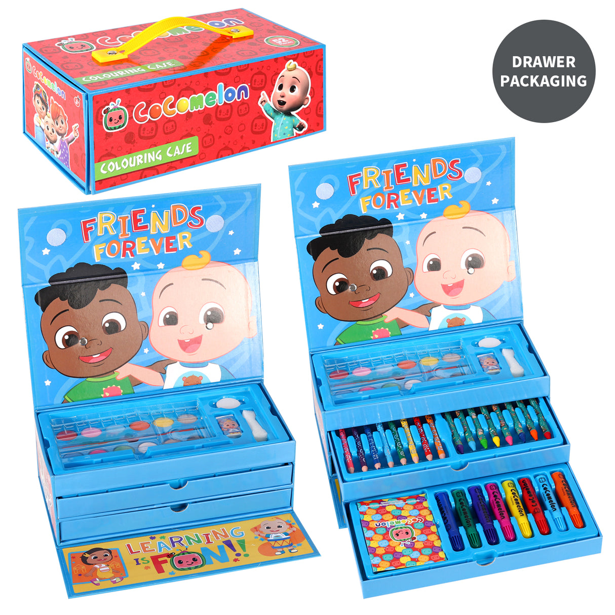 CoComelon 52 Piece Colouring Stationery Tool Box