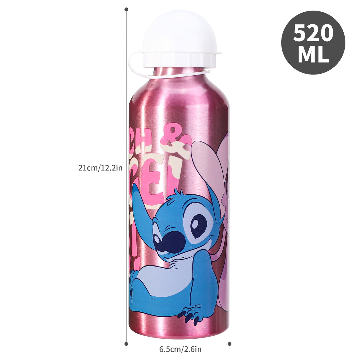 Disney Stitch & Angel Kids Aluminium Drinks Bottle 500ml