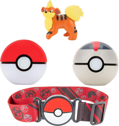 Pokémon Growlithe Clip ’N’ Go Poké Ball Belt Set – Poké Ball & Timer Ball