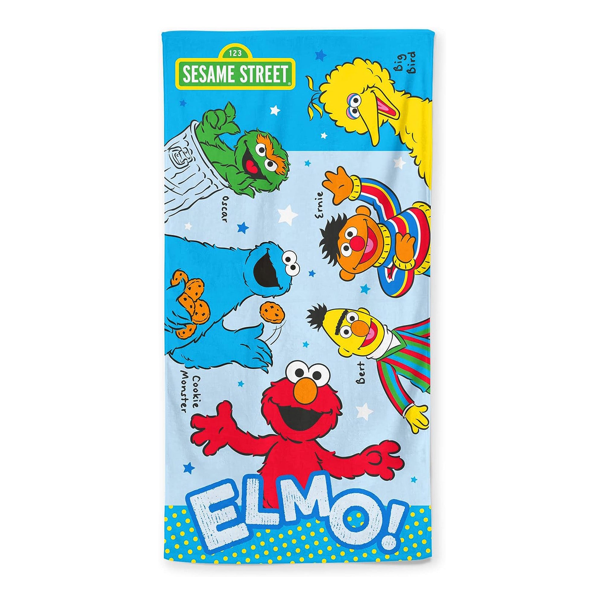 Sesame Street Serviette De Plage Elmo & Friends 100% Coton 70x140cm