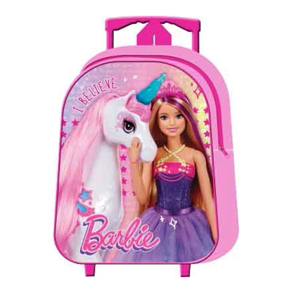Buy Barbie Printed Trolley Backpack with Retractable Handle and Wheels - 16  inches Online for Kids | Centrepoint KSA