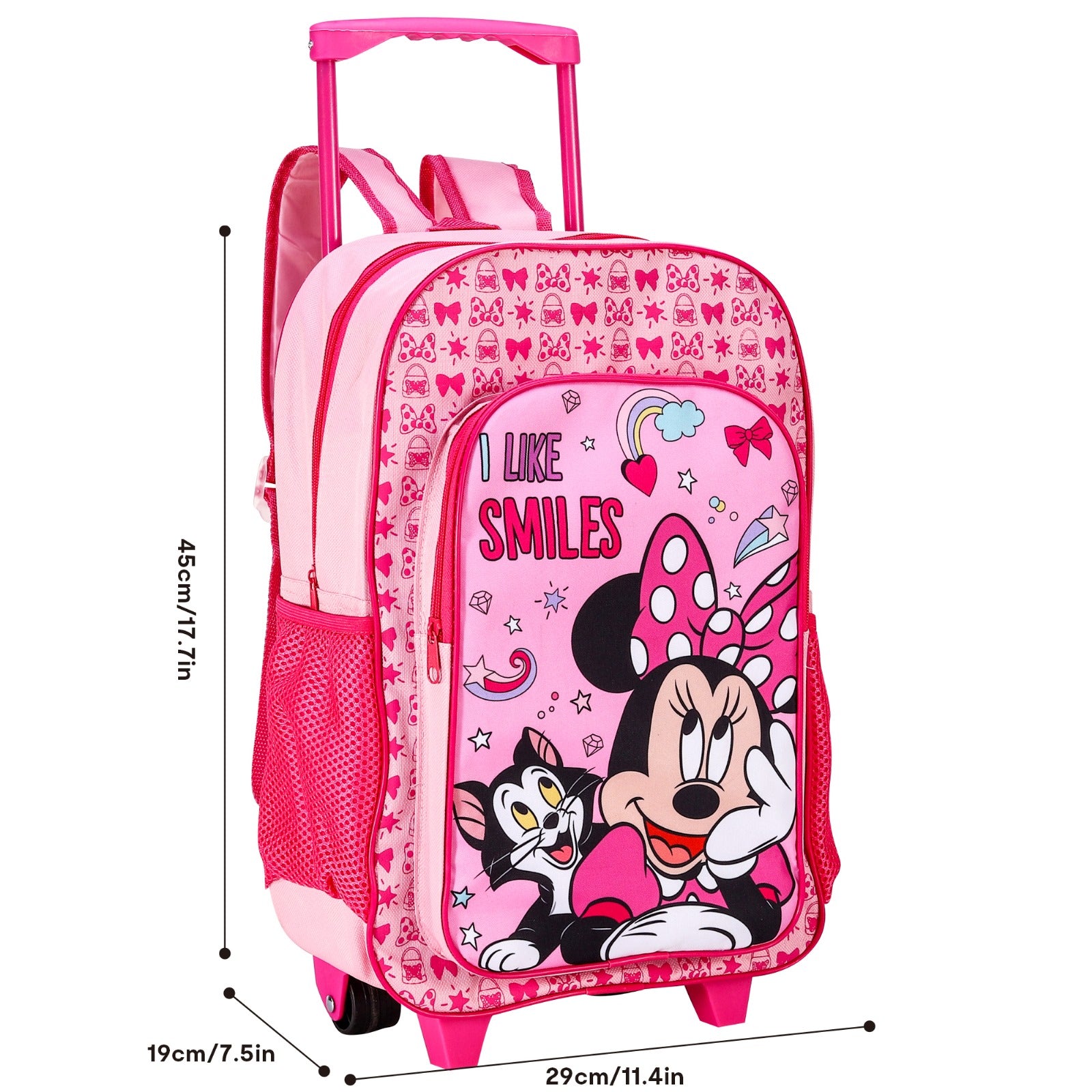 Minnie Mouse Kids Deluxe Trolley Backpack Travel in Style Character Stop