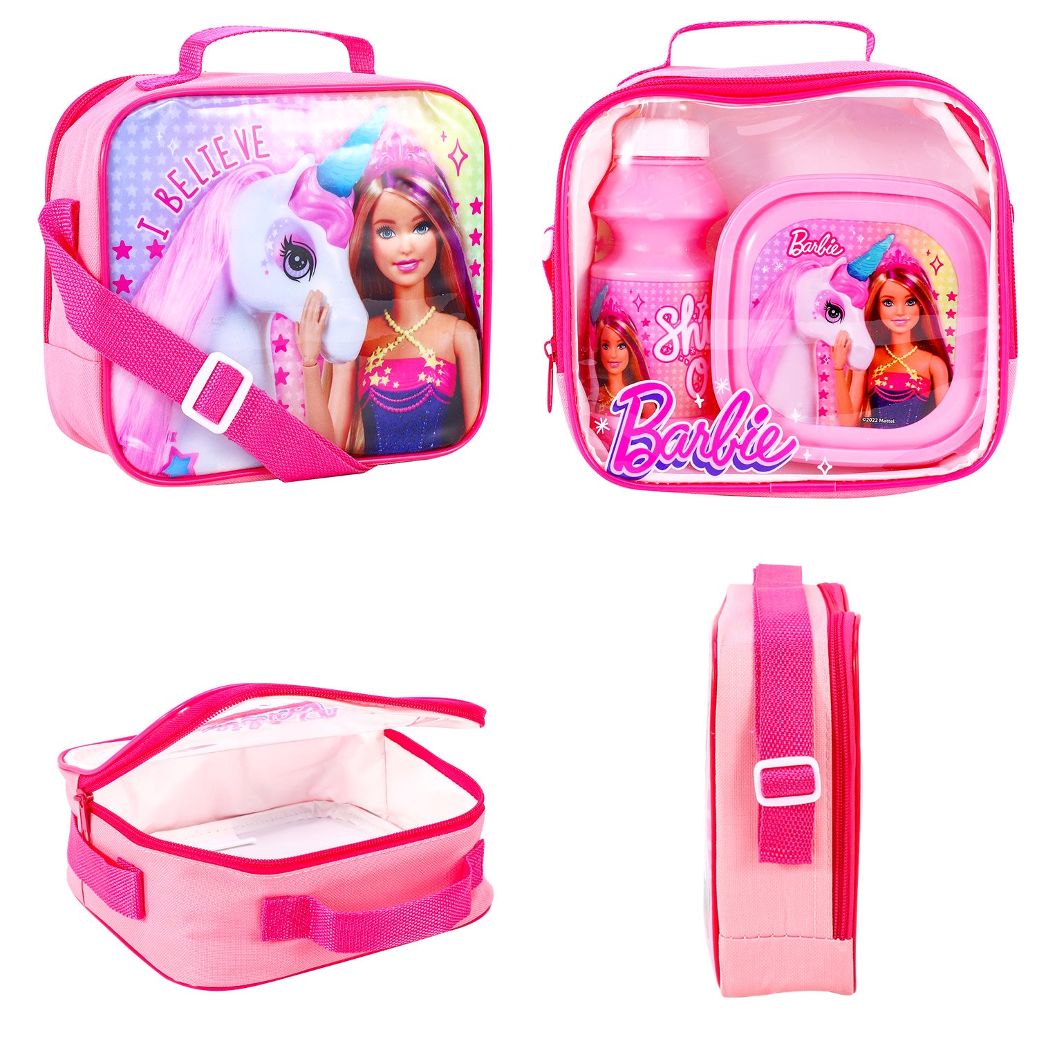 Barbie 3 Piece Insulated School Lunch Bag Set Stylish and Practical Character Stop