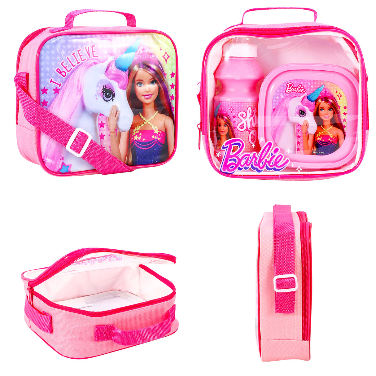 Kids 3 Piece Barbie Lunch Bag Set - Matalan