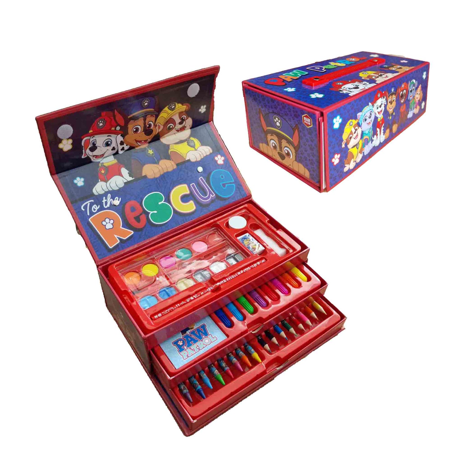 PAW Patrol 52 Piece Colouring Tool Box Set for Kids ??? Character Stop
